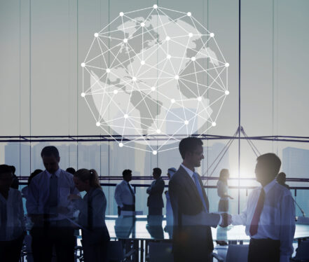 Network graphic overlay banner background